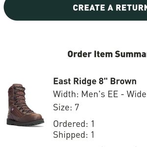 Danner East Ridge 8" Brown size 7